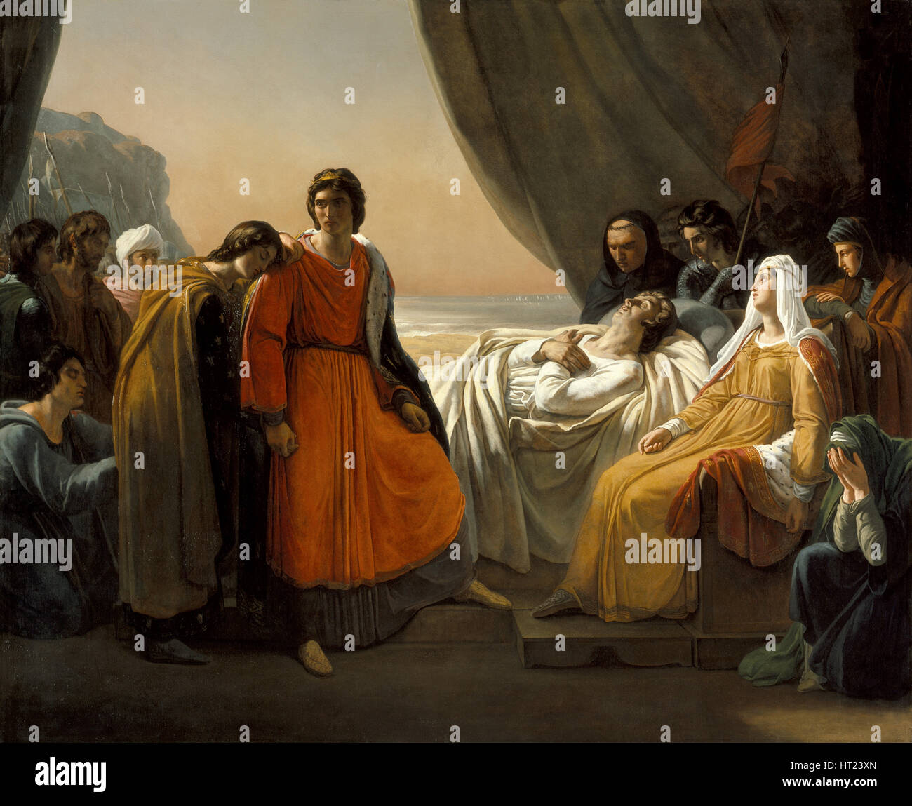 Der Tod von Saint Louis, c. 1817. Künstler: Scheffer, Ary (1795-1858) Stockfoto