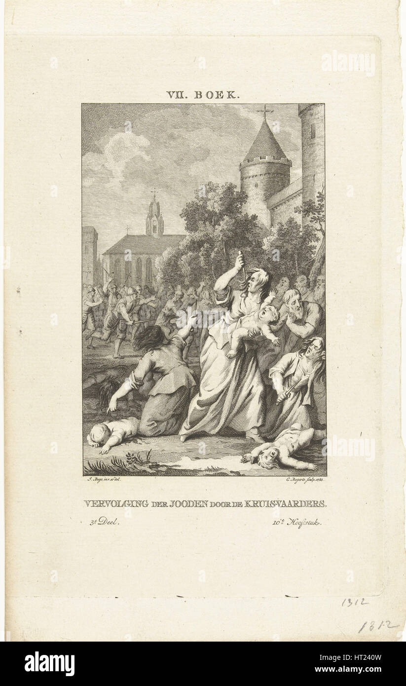 Verfolgung der Juden durch die Kreuzfahrer, 1784. Künstler: Bogerts, Cornelis (1745-1817) Stockfoto