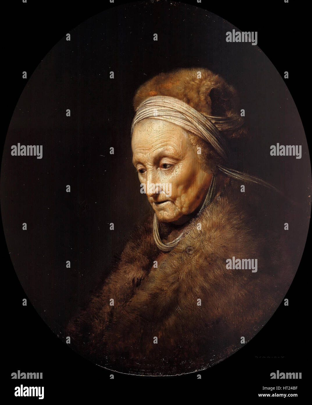 Porträt von Rembrandts Mutter. Künstler: Dou, Gerard (Gerrit) (1613-1675) Stockfoto