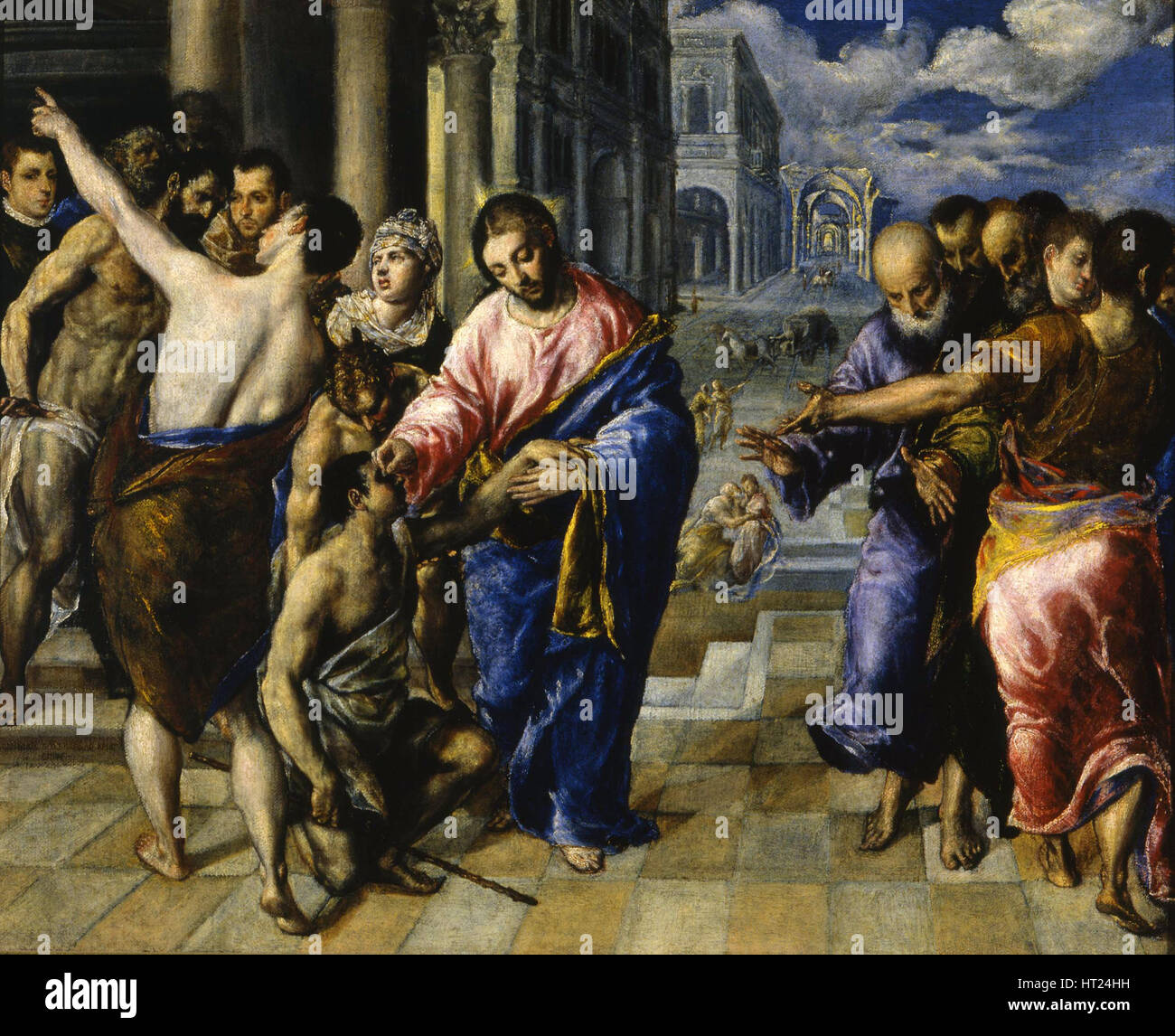 Jesus, die Heilung des blinden, c. 1573. Künstler: El Greco, Dominico (1541-1614) Stockfoto