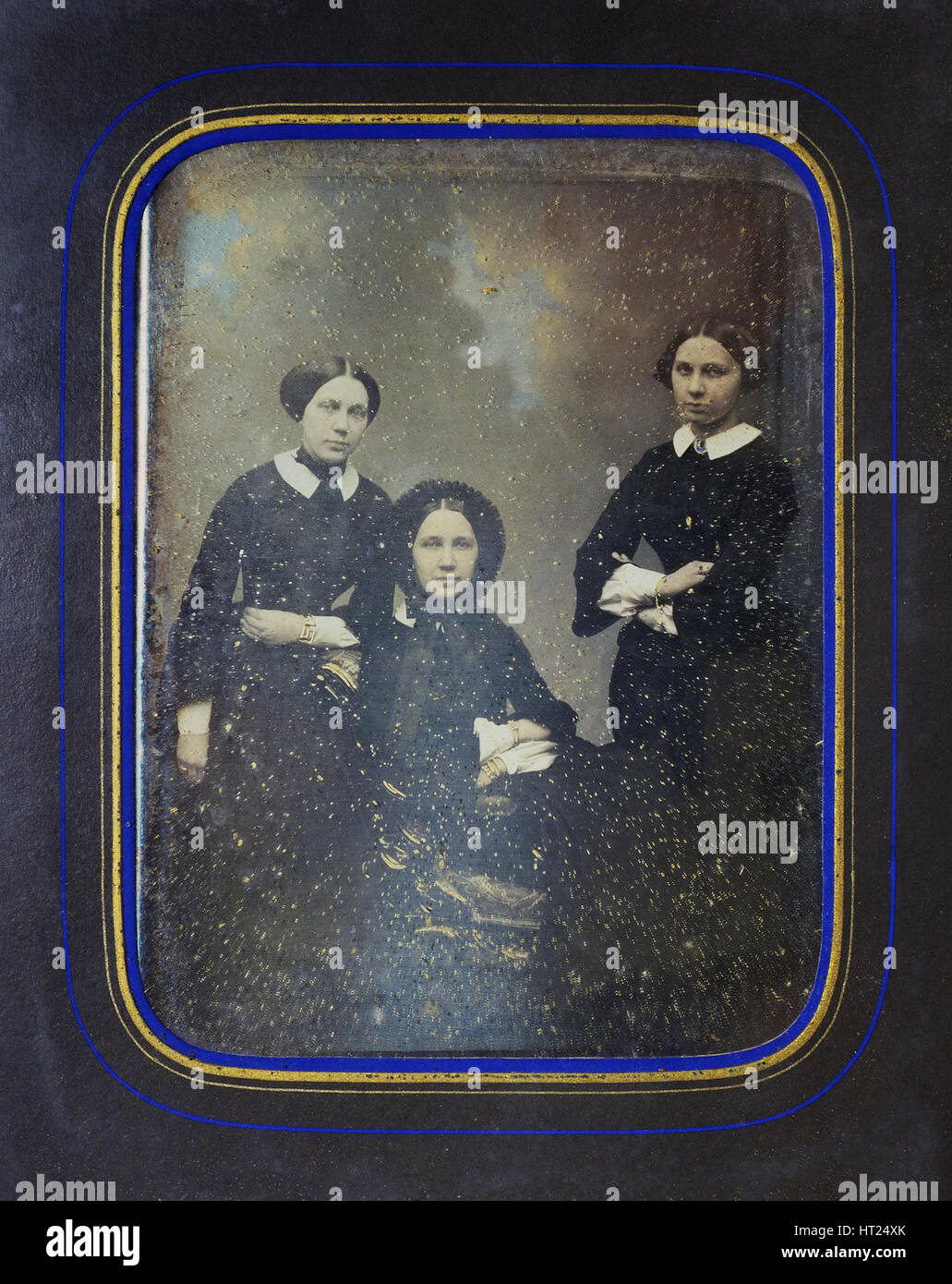 Porträt von Schwestern Paschkow, 1840er Jahre. Künstler: Levitsky, Sergei Lvovich (1819-1898) Stockfoto