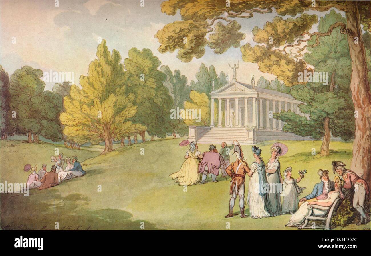 'Die Gärten im Stowe House, Bucks', c1785. Künstler: Thomas Rowlandson. Stockfoto