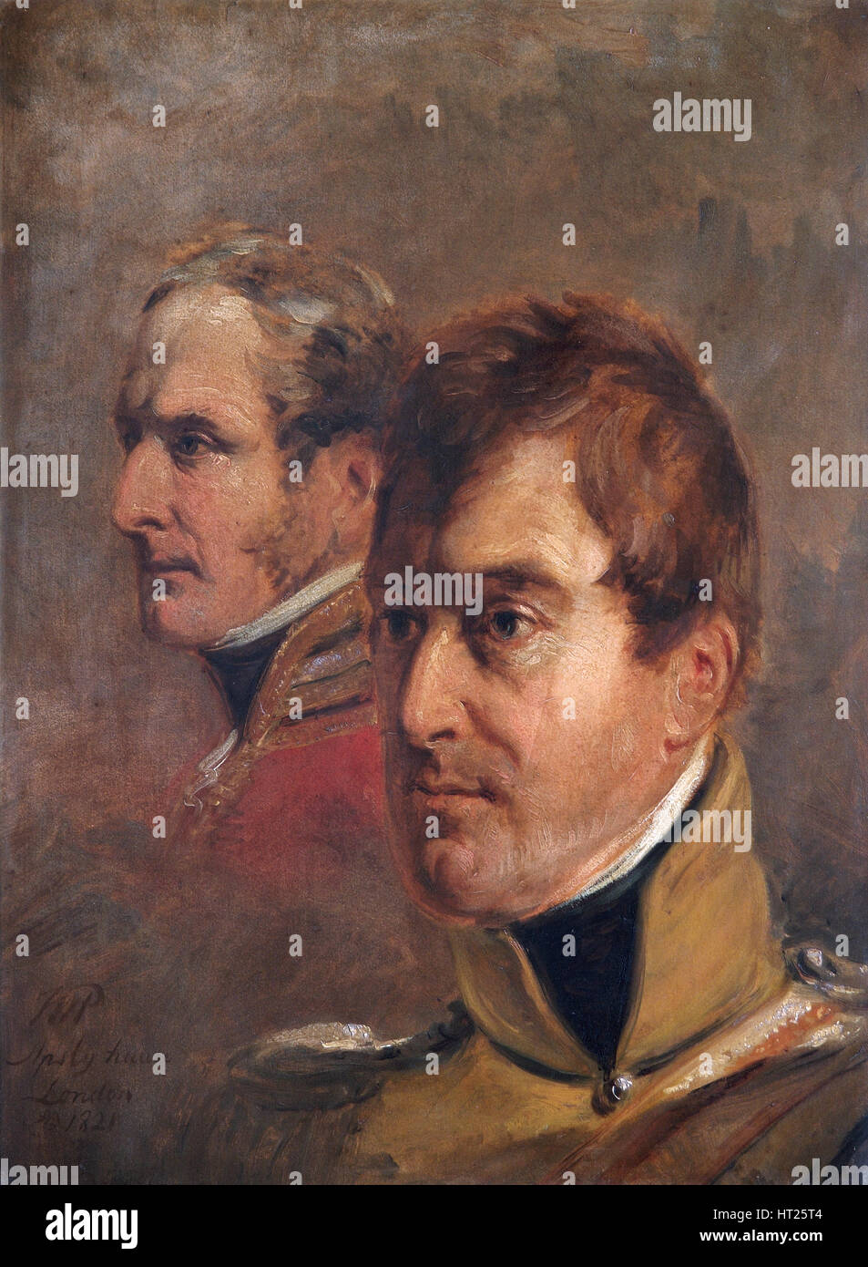 Porträt des britischen Generalmajore Sir Frederick Ponsonby Sir Colin Campbell, 1821. Künstler: Jan Willem Pieneman. Stockfoto