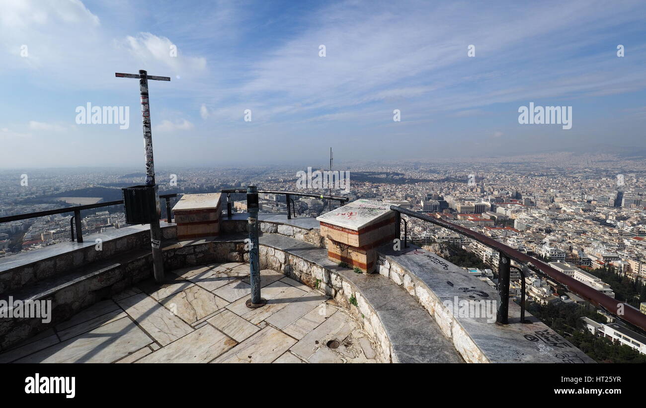 Ansichten der Lycabettus-Hügel in Athen Griechenland reisen und Tourismus Stockfoto