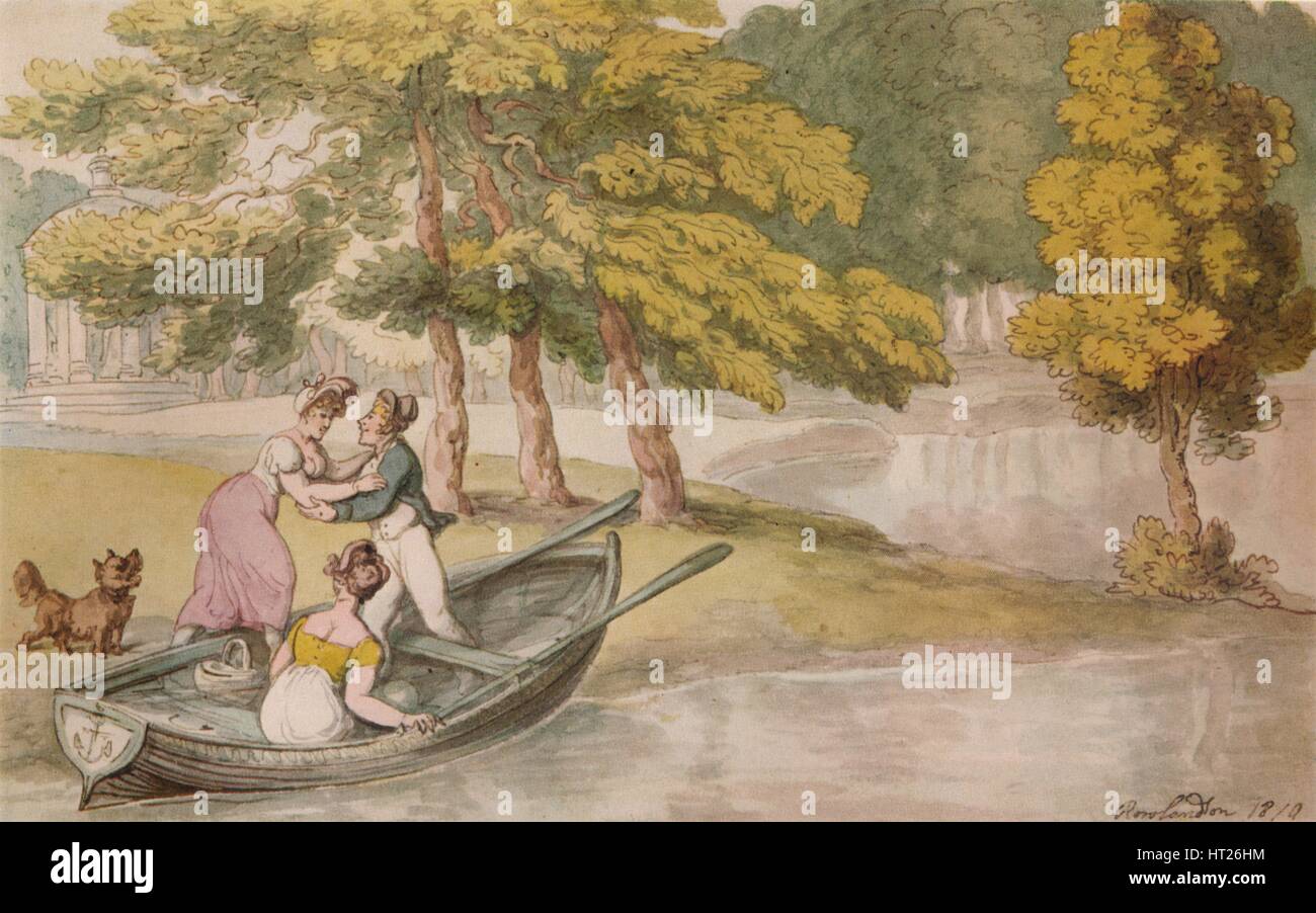"Villa des Papstes, Twickenham: der Ausflug", c1819. Künstler: Thomas Rowlandson. Stockfoto