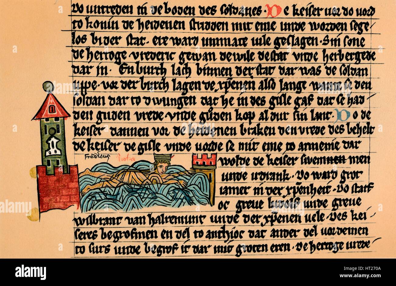 'Tod des Friedrich Barbarossa', c 1154, (1907). Schöpfer: Unbekannt. Stockfoto