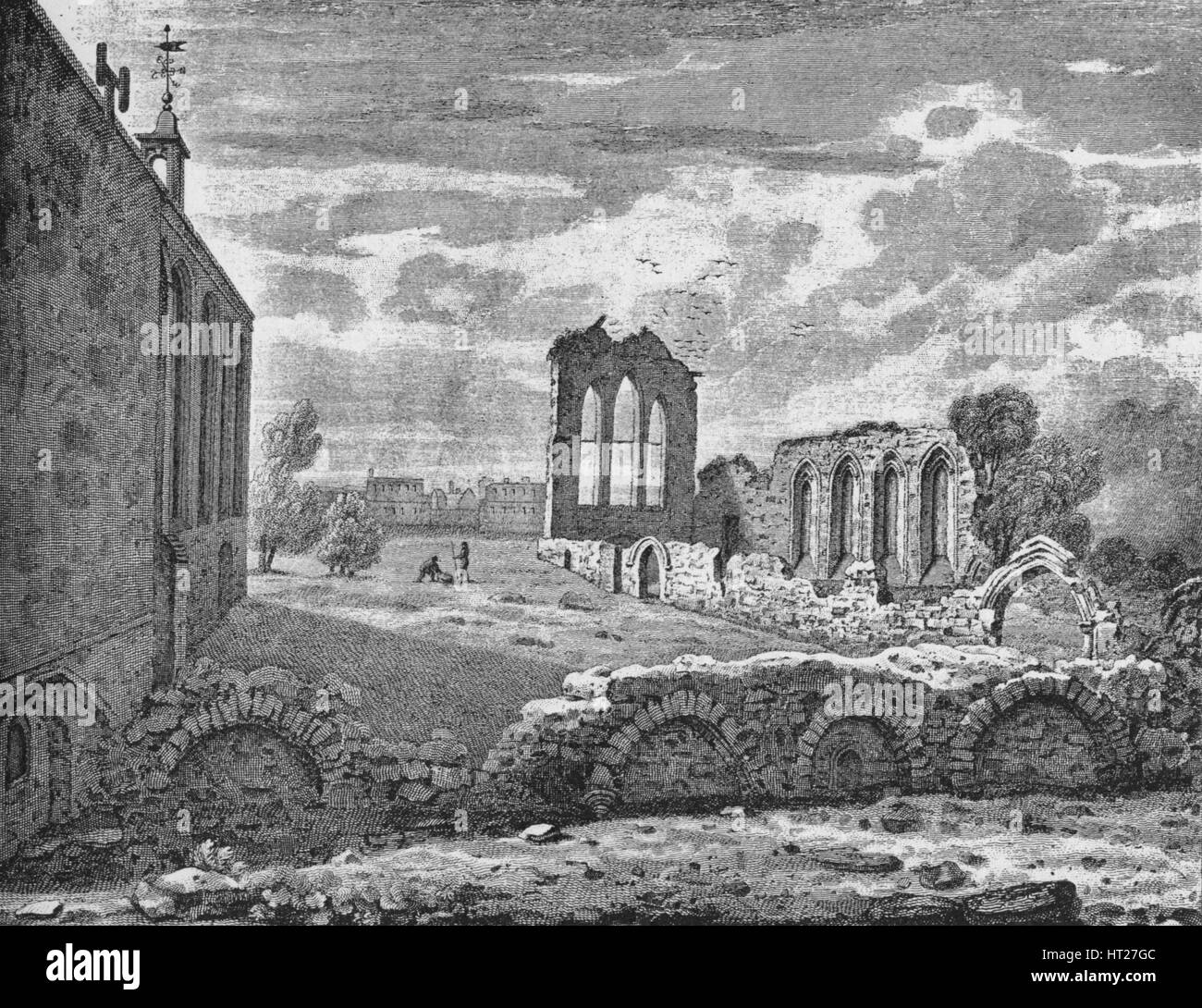 Südost-Blick auf das Kloster von St. Helena, Bishopsgate, City of London, c1819 (1906). Künstler: unbekannt. Stockfoto