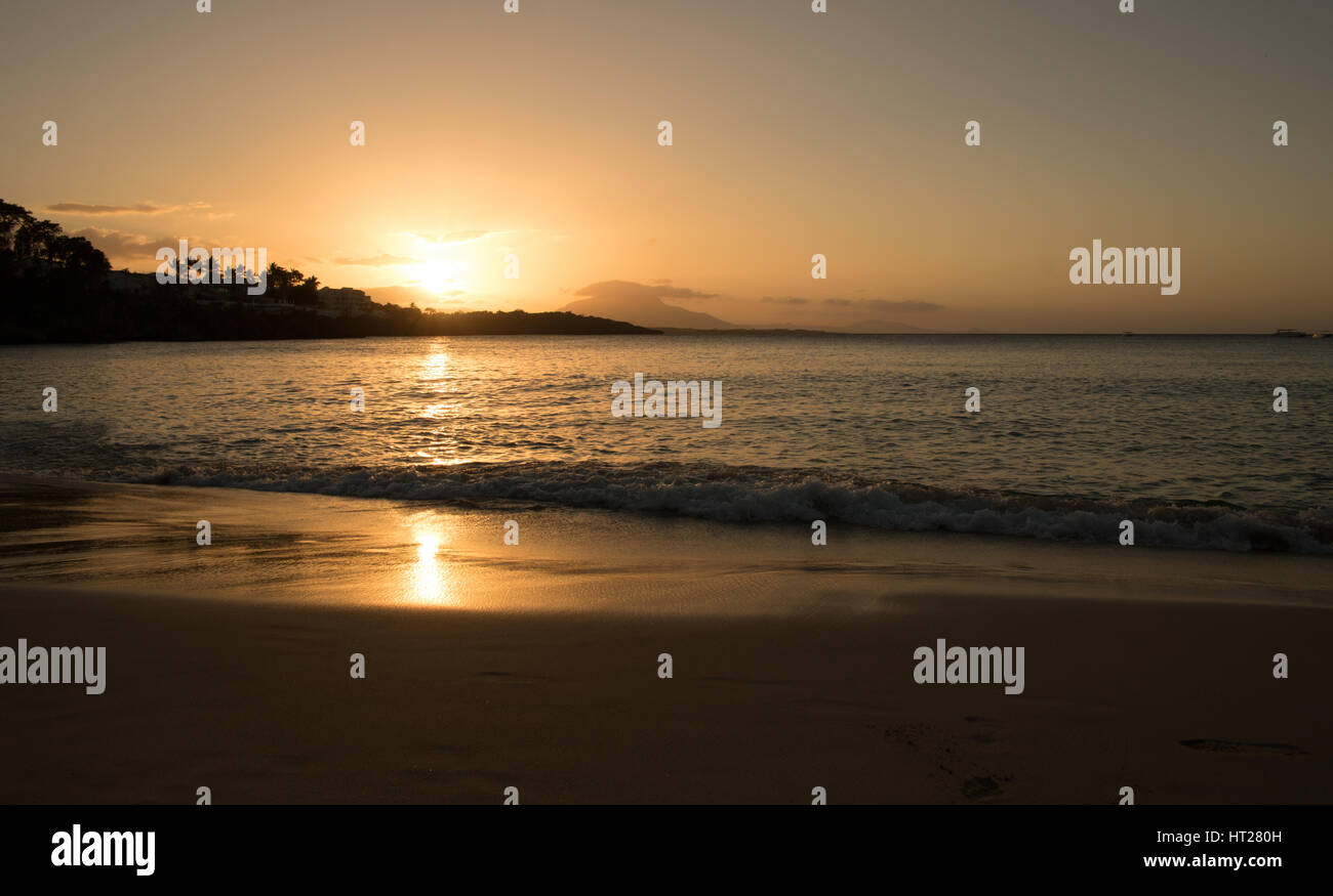 Sonnenuntergang, Sosua, Puerto Plata, Dominikanische Republik Stockfoto