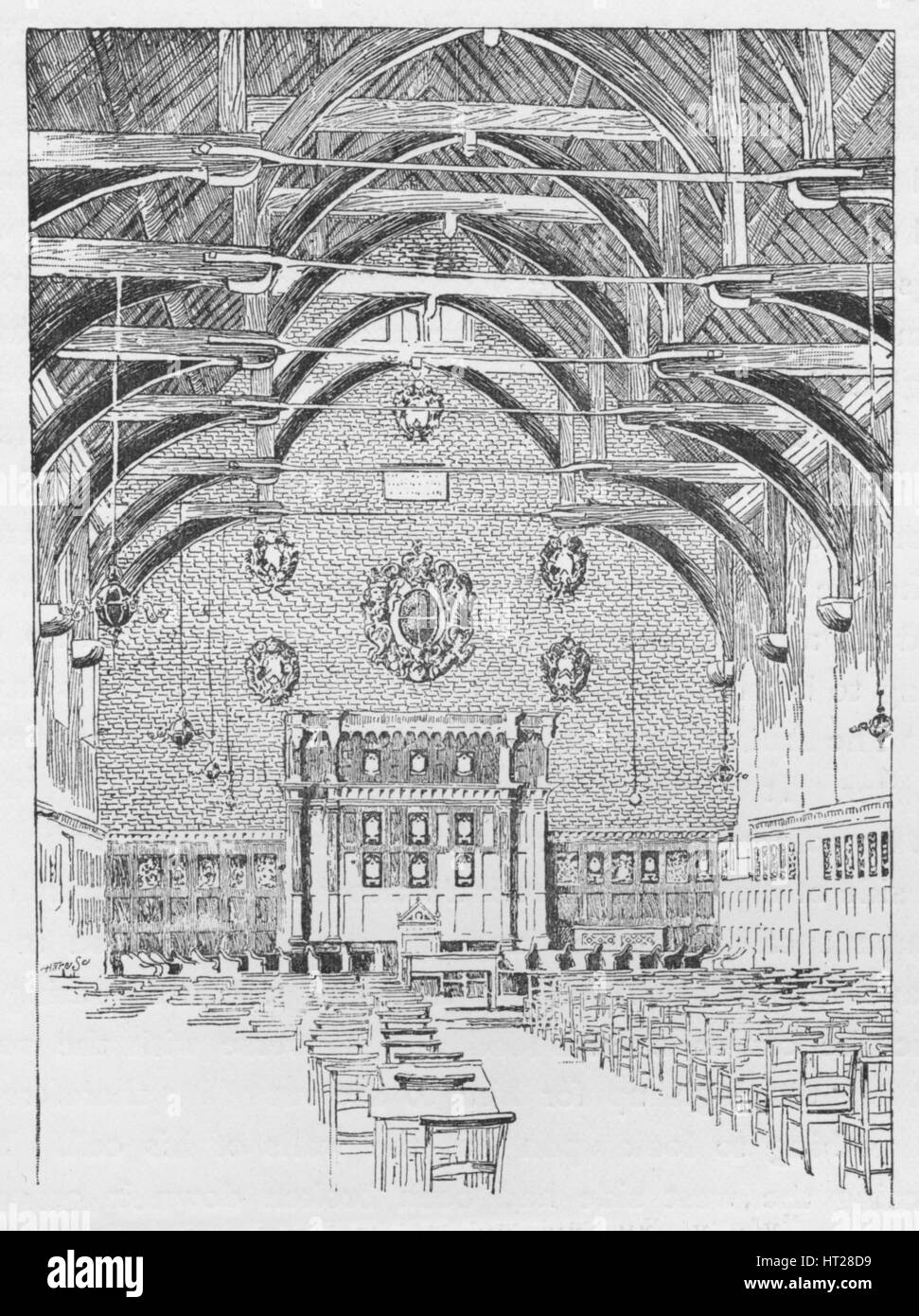 Die Westminster-Schulzimmer, ehemals die Wohnung des Abtes Schlafsaal ", c1897. Künstler: William Patten. Stockfoto