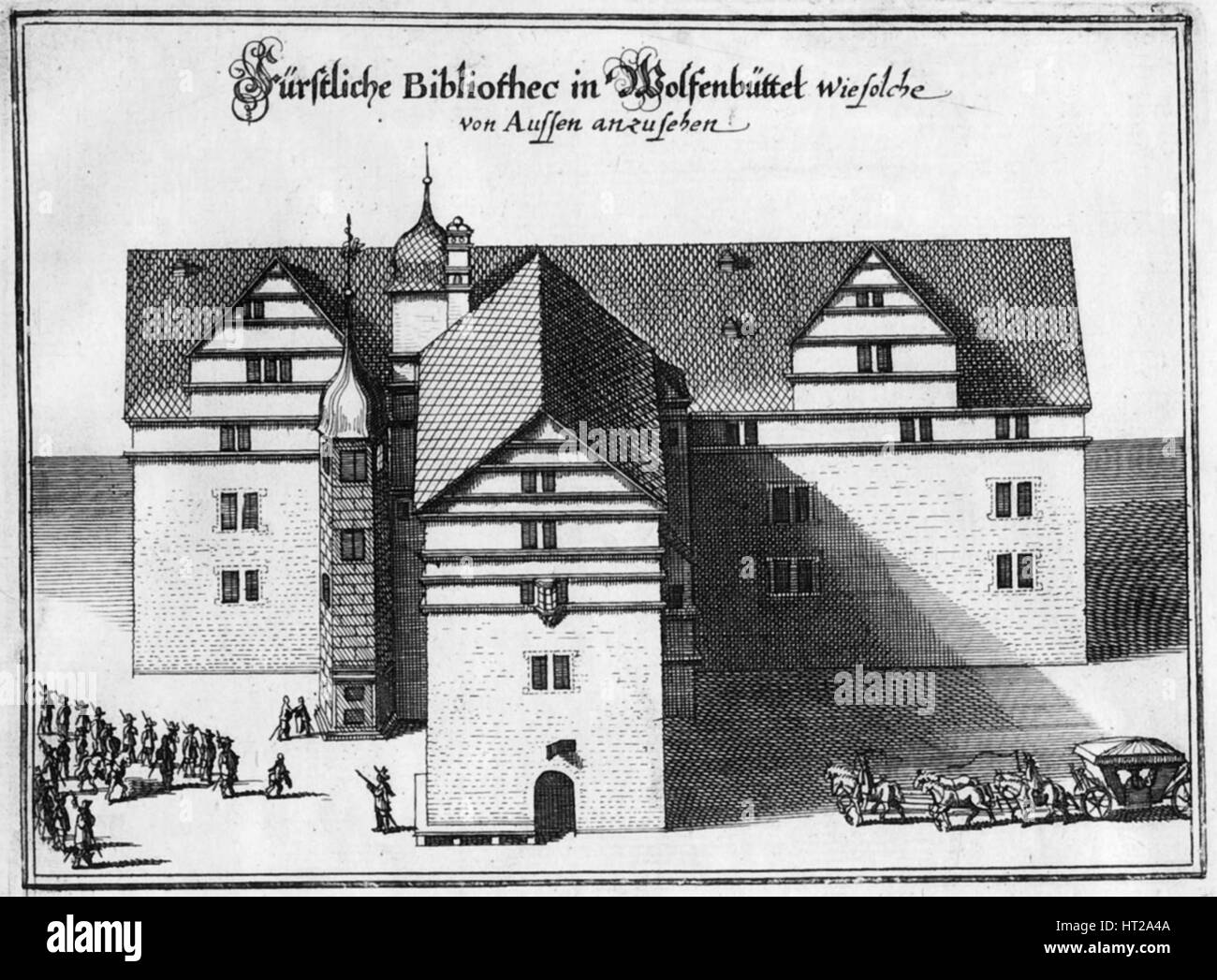 Herzog August Bibliothek in Wolfenbüttel, zwischen 1655 und 1660. Künstler: Merian, Matthäus, der ältere (1593-1650) Stockfoto