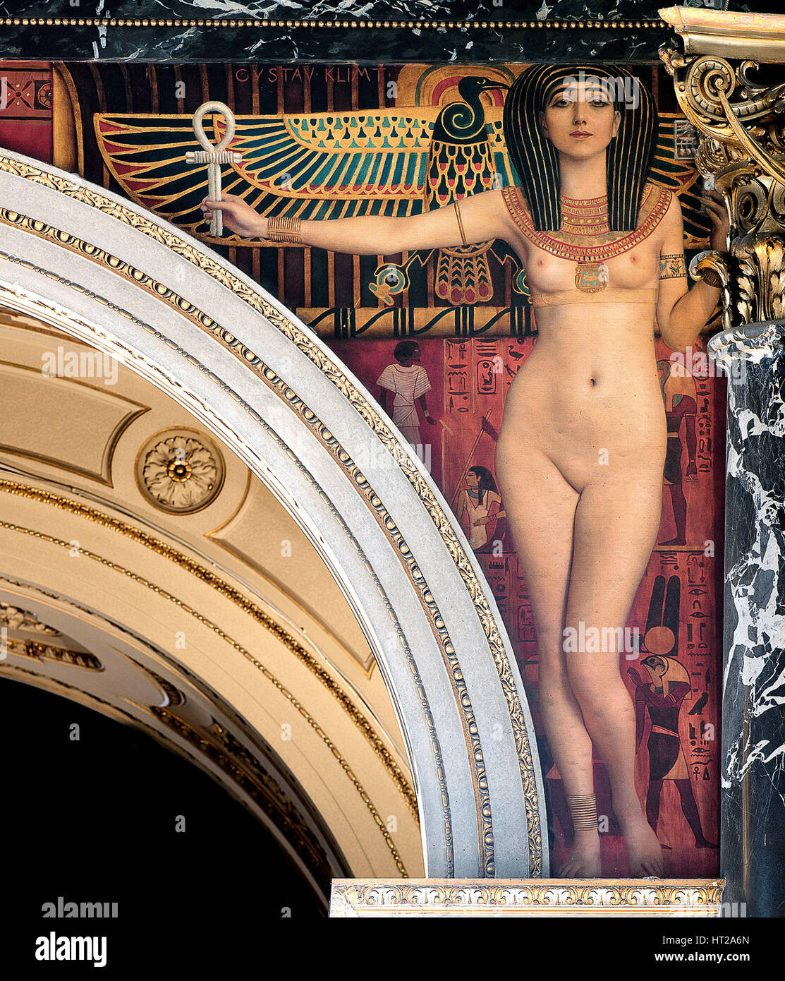 Ägypten I. Spandrel über die große Treppe, Kunsthistorisches Museum, Wien, 1890-1891. Künstler: Klimt, Gustav (1862-1918) Stockfoto