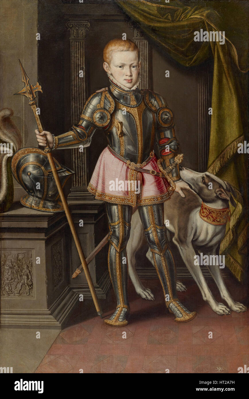 König Sebastian i. von Portugal, ca 1562. Künstler: Sánchez Coello, Alonso (1531-1588) Stockfoto