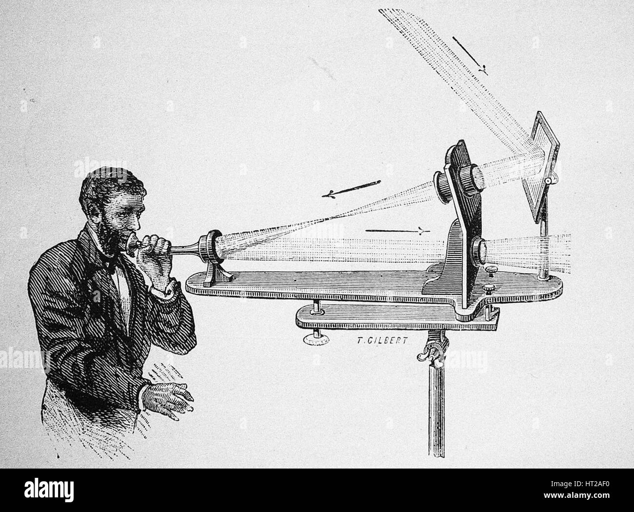 Schalltrichter von Alexander Graham Bell, 1882. Künstler: anonym Stockfoto