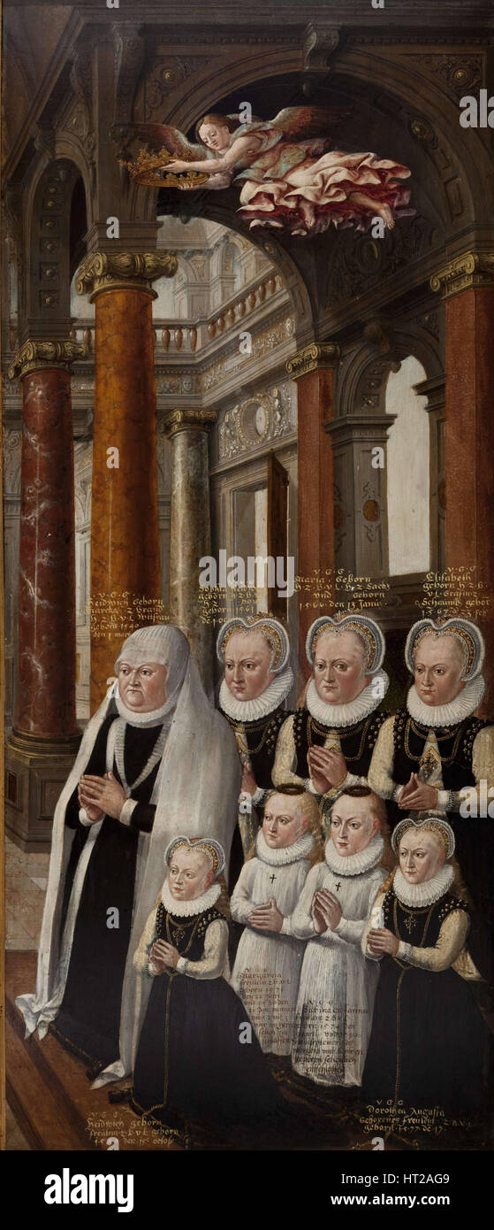 Die Familie von Julius von Braunschweig-lüneburg und Hedwig von Brandenburg. Flügel der Epitaph - altarbild Artist: Vredeman de Vries, Hans (Jan) (1526-1606 Stockfoto