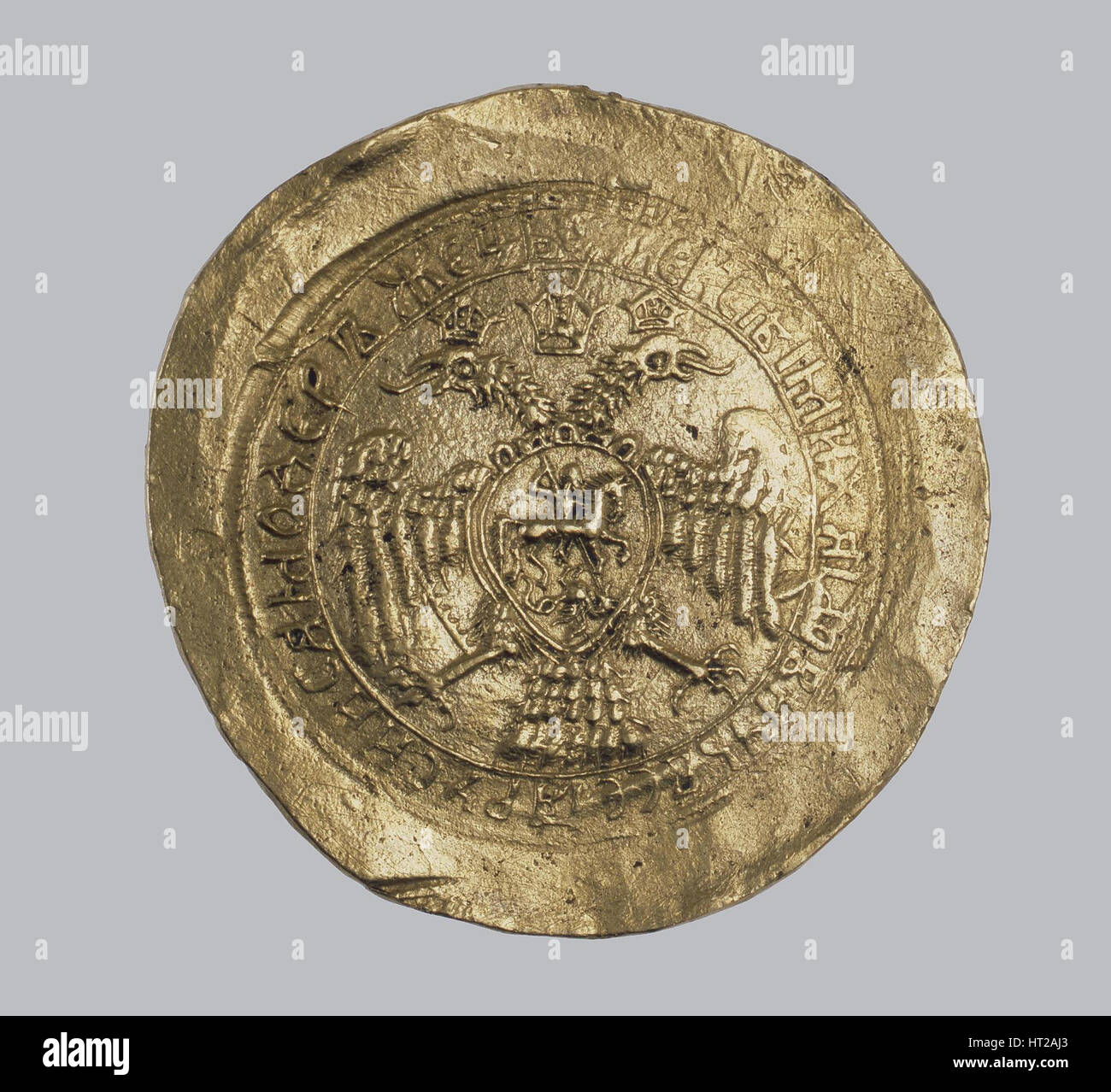 Goldmünze des Zaren Alexis I Michailowitsch von Russland, zwischen 1645 und 1672. Künstler: Numismatik, russische Münzen Stockfoto