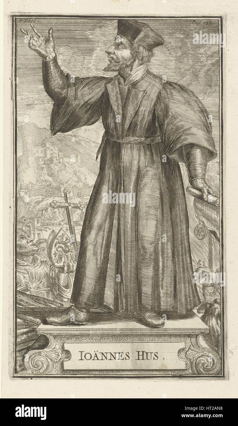 Porträt von Jan Hus, 1701. Künstler: Hooghe, Romeyn de (1645-1708) Stockfoto