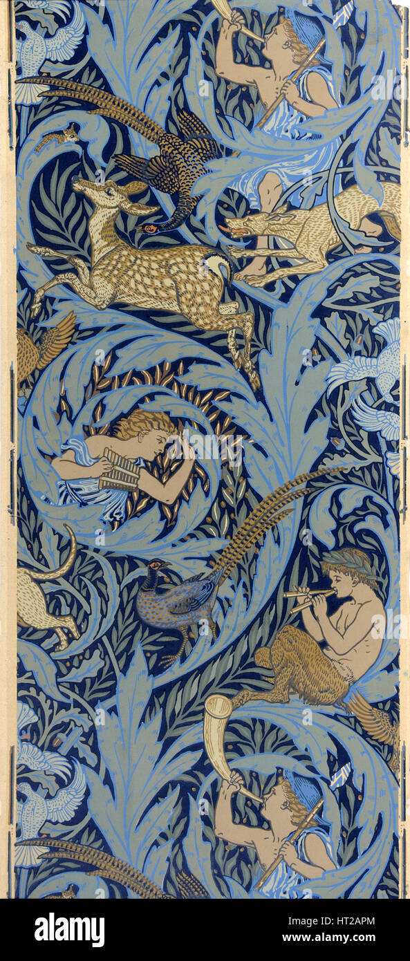 Seitenwand. Woodnotes, 1886. Künstler: Crane, Walter (1845-1915) Stockfoto