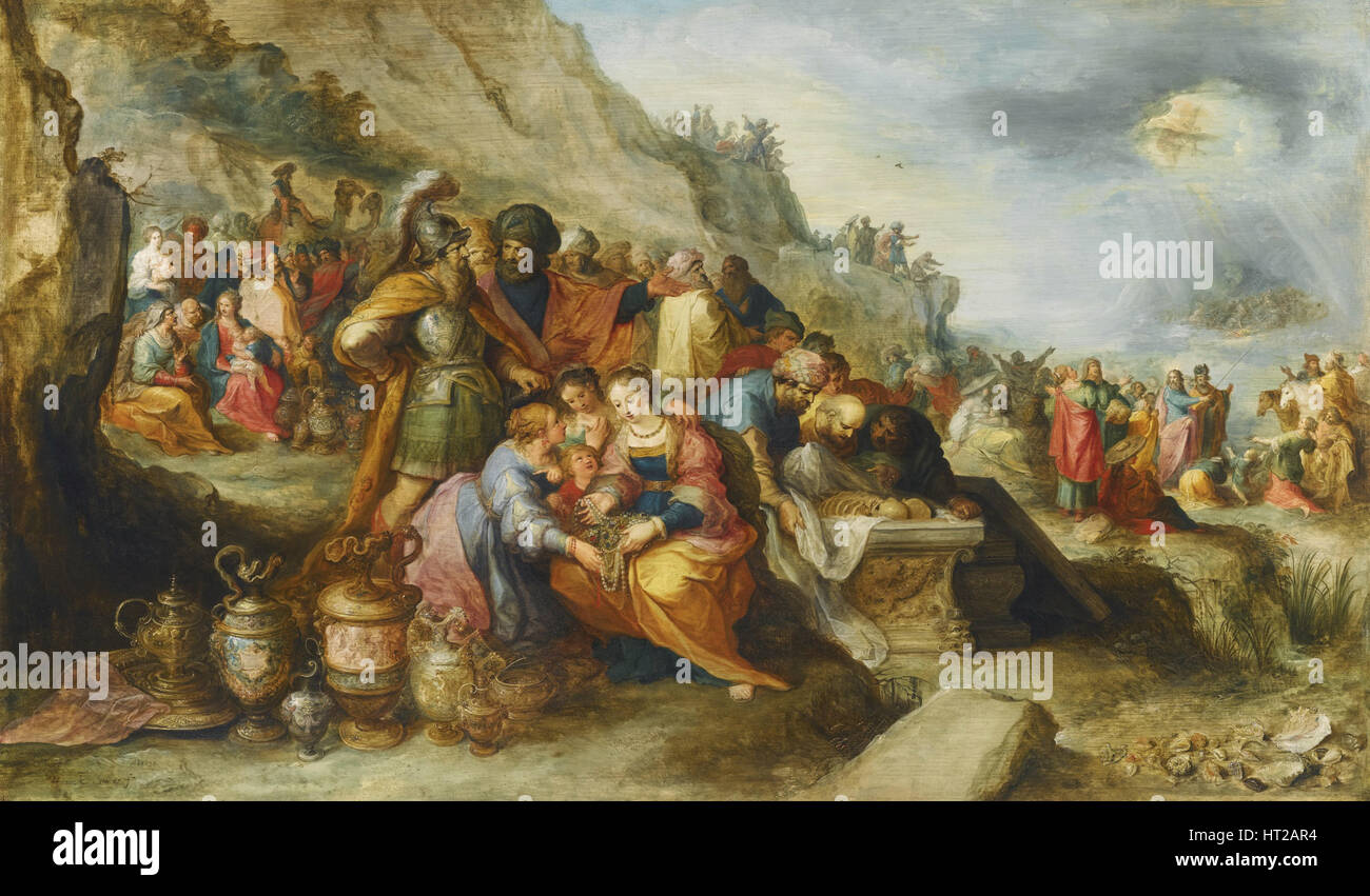 Die Söhne Israel, nach dem Roten Meer überquert, am Grab des Patriarchen Joseph, 1630. Künstler: Frans Francken, der Jüngere (1581-1642) Stockfoto