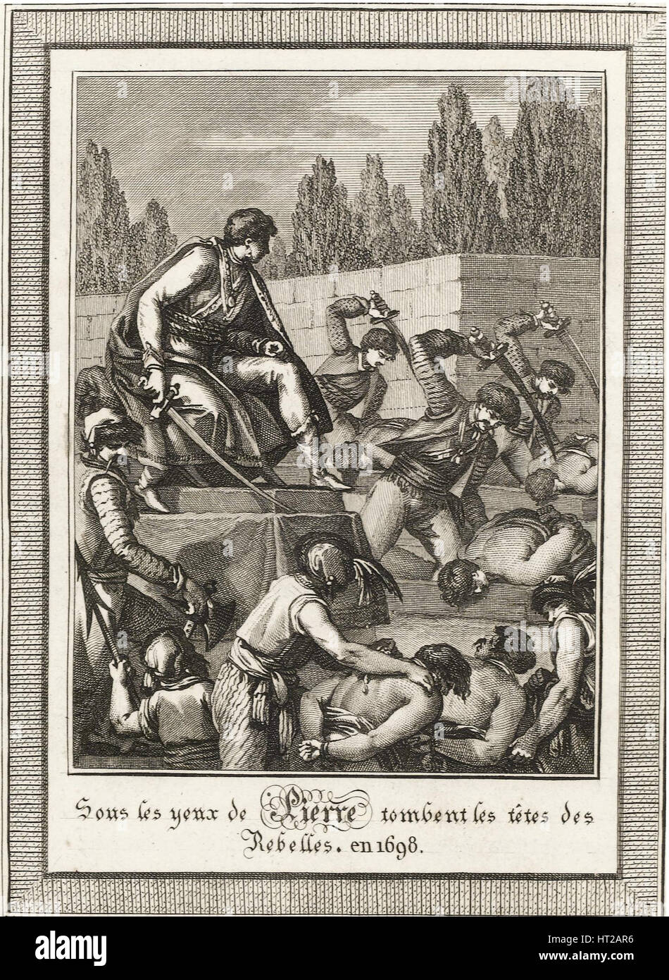 Die Ausführung der Strelitzen. Autor: Histoire de Russie durch Blin de Sainmore, c. 1800. Künstler: David, François-Anne (1741-1824) Stockfoto