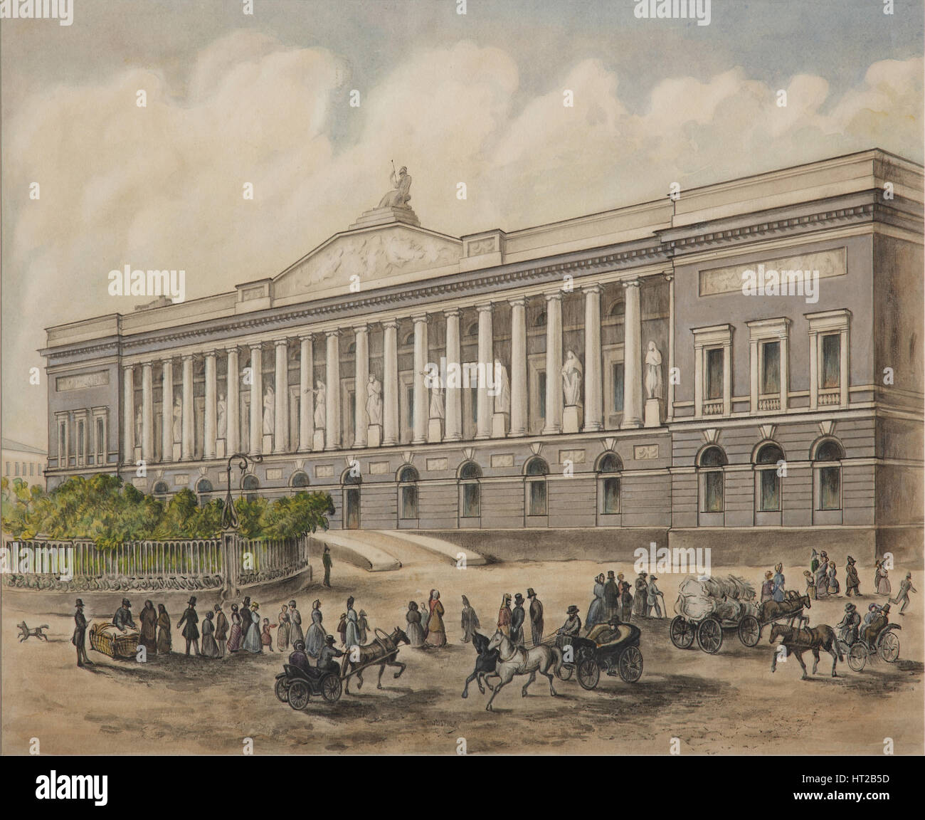 Der kaiserlichen öffentlichen Bibliothek in Sankt Petersburg, der 1840er Jahre. Künstler: Borel, Pyotr Fyodorovich (1829-1898) Stockfoto