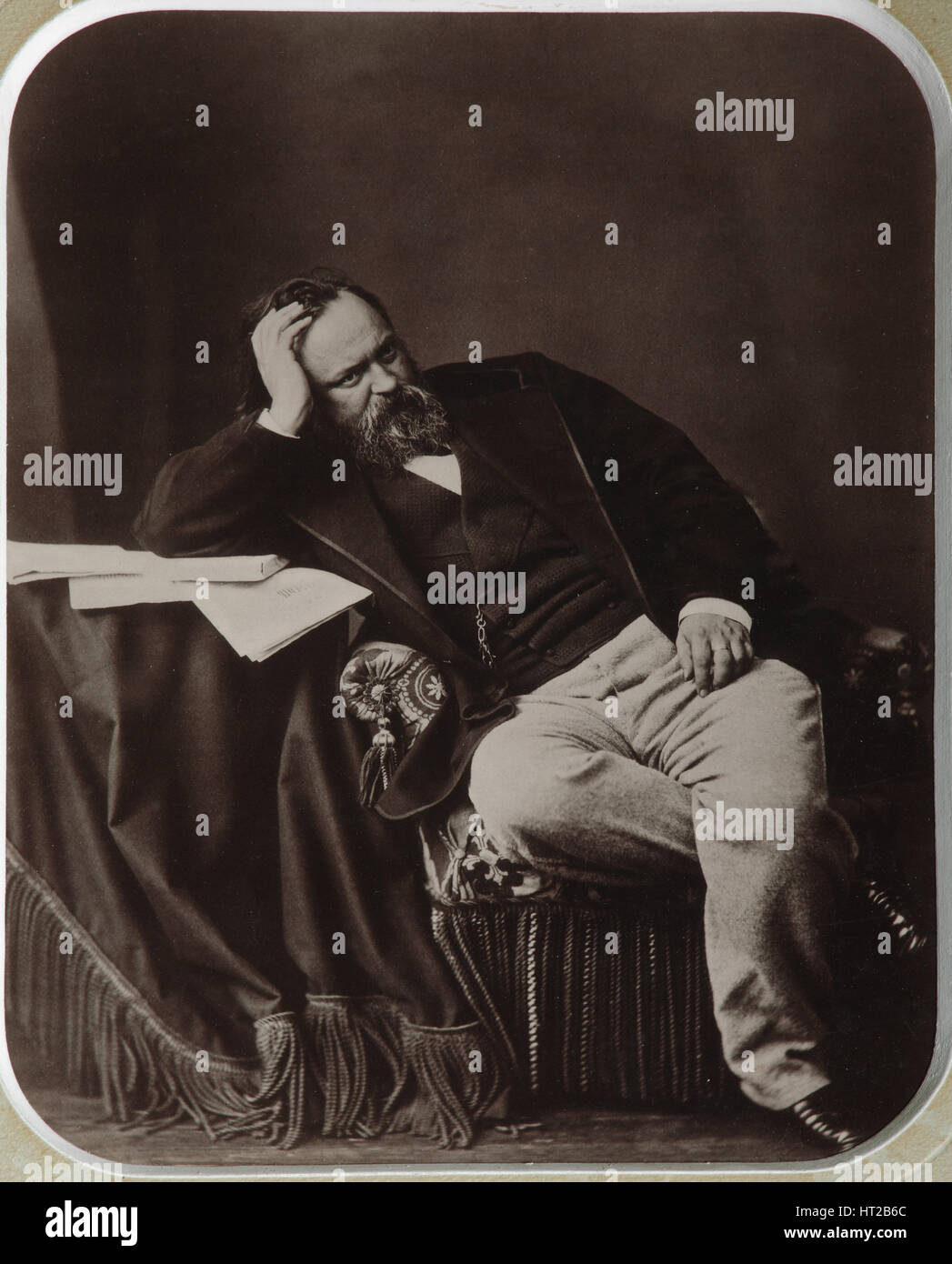 Porträt von Alexander Iwanowitsch Herzen (1812-1870), 1861. Künstler: Levitsky, Sergei Lvovich (1819-1898) Stockfoto