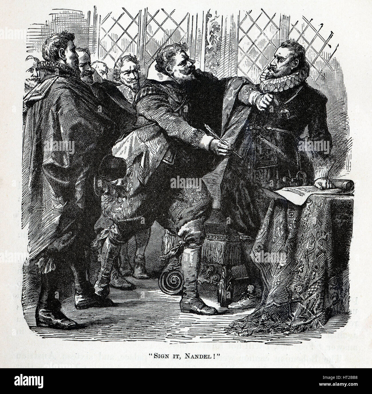 Unterschreiben, Nandel!, 1882. Künstler: anonym Stockfoto