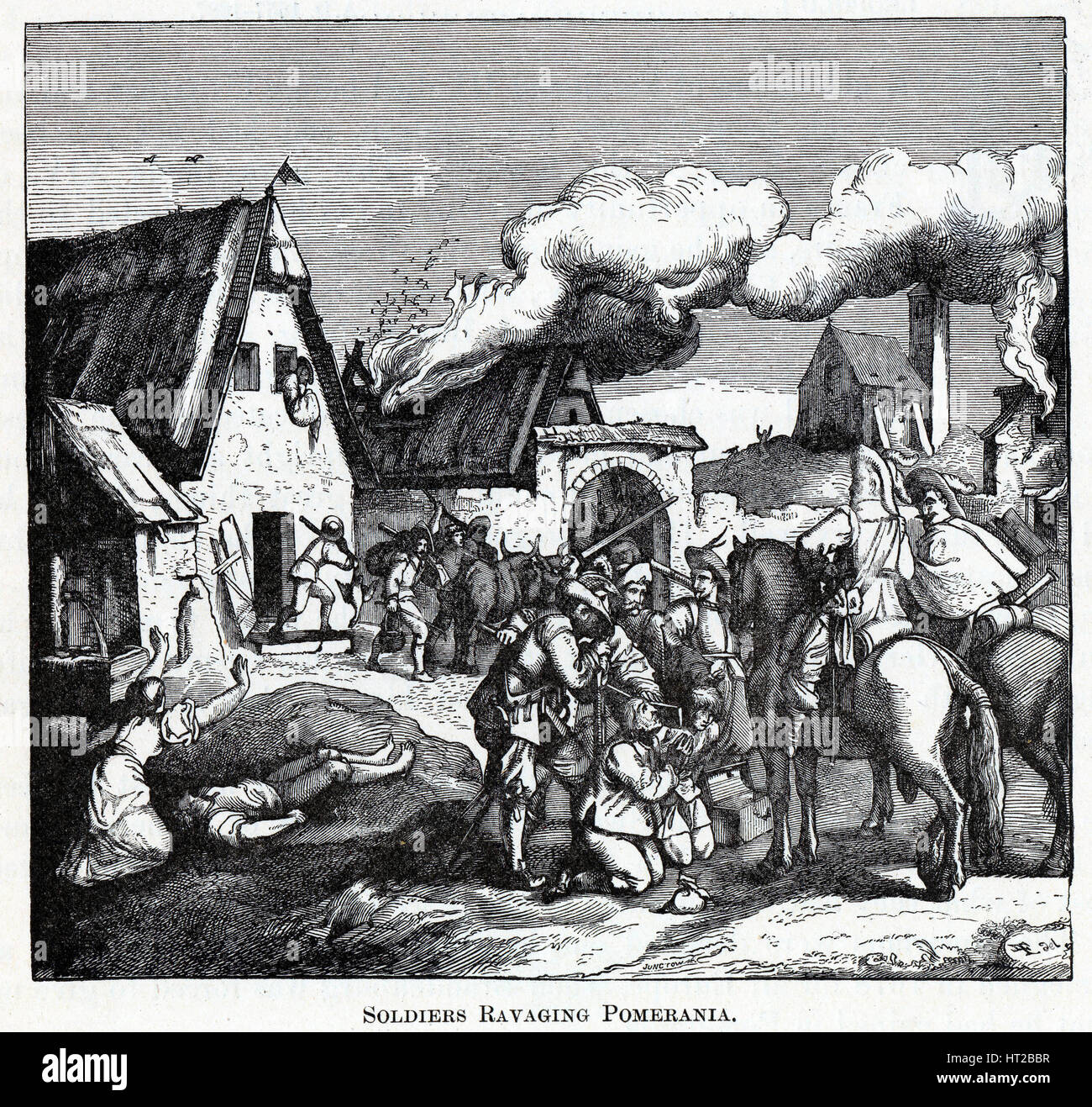 Soldaten verwüstet Pommern, 1882. Künstler: anonym Stockfoto