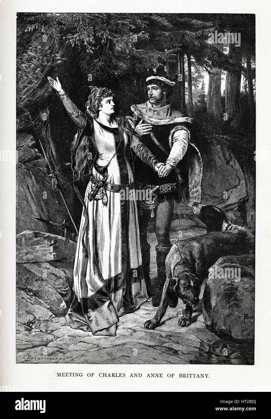 Besprechung von Charles und Anne von Bretagne, 1882. Künstler: Brend'amour, Richard (1831-1915) Stockfoto