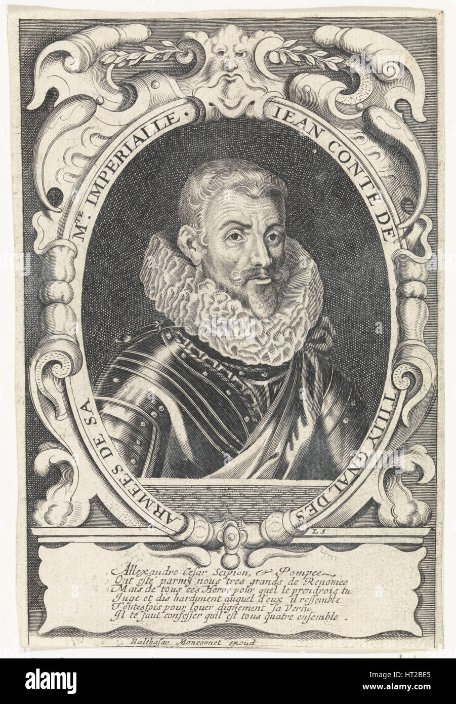 Porträt von Johann Tserclaes Graf von Tilly. Künstler: Spirinx, Louis (1596 – 1669) Stockfoto