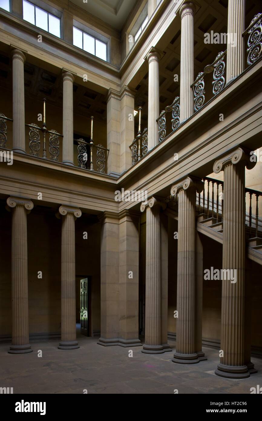 Der Säulensaal, Belsay Hall, Northumberland, 2009. Künstler: Graeme Pfau. Stockfoto