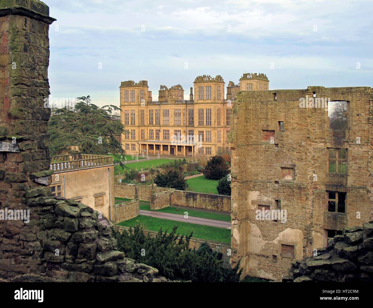 Hardwick Hallenneubau, Derbyshire, 2009. Künstler: Historisches England Angestellter Fotograf. Stockfoto