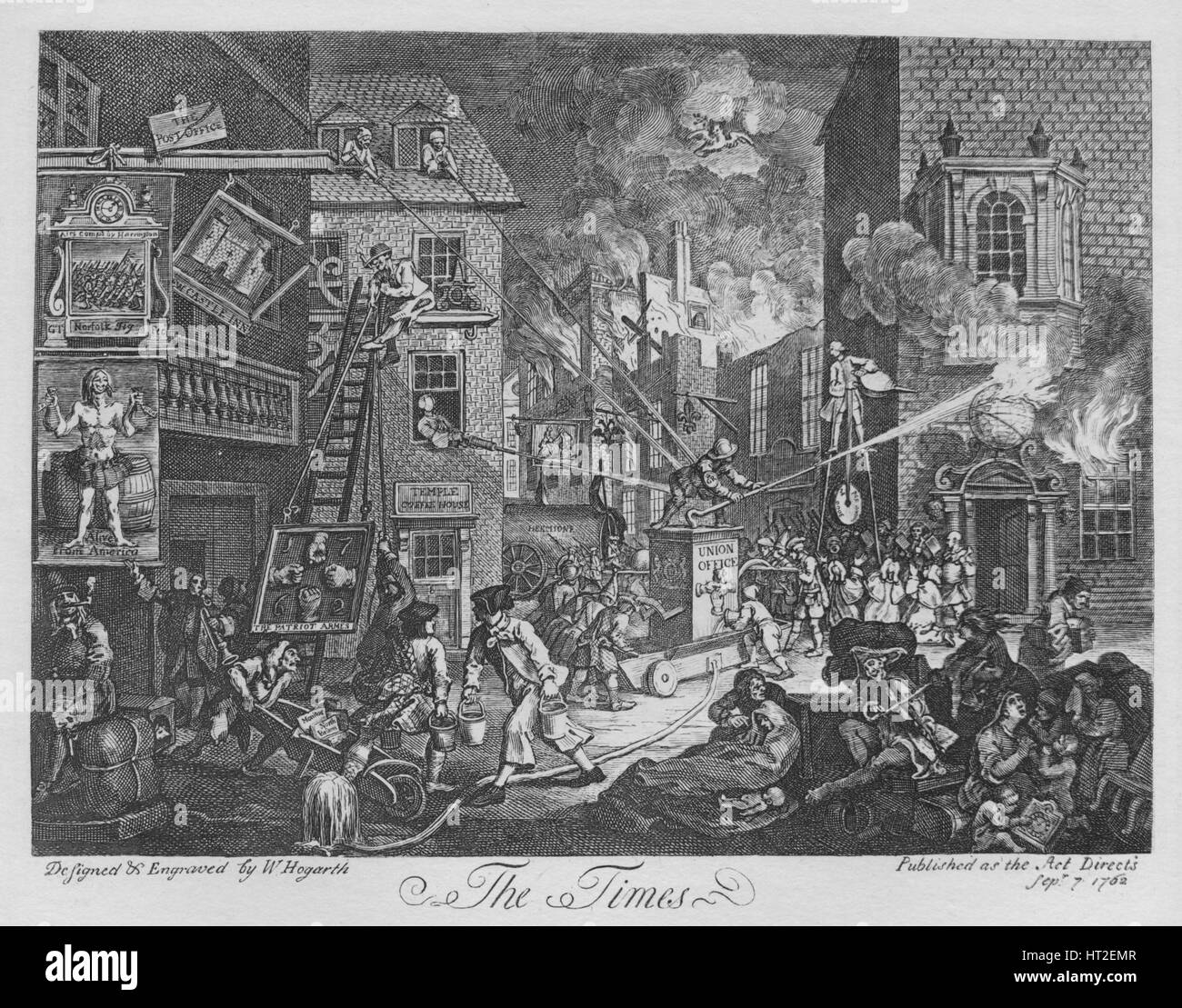 "The Times", 1762. Künstler: William Hogarth. Stockfoto