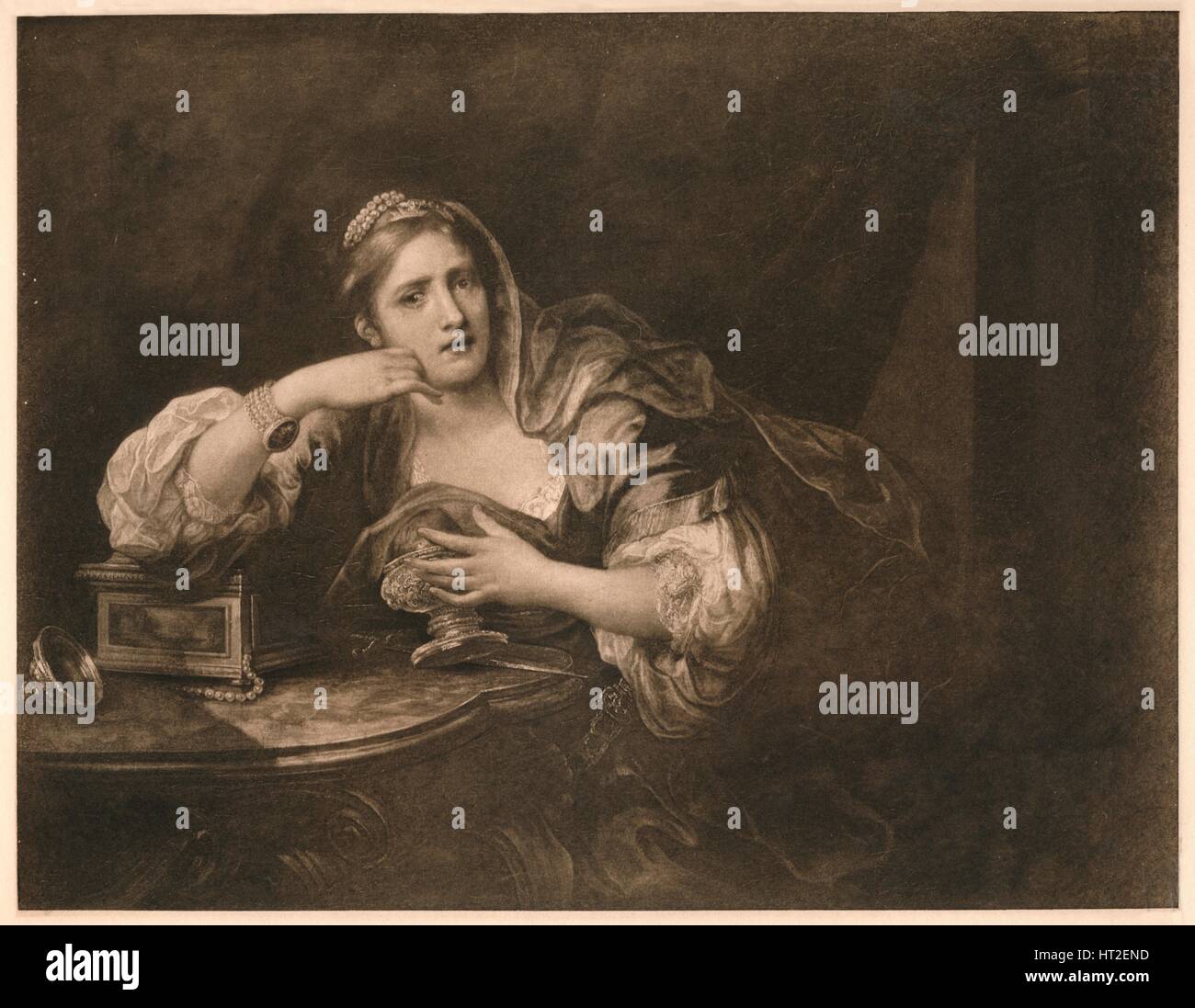 "Sigismunda Trauer über das Herz von Guiscardo", 1759. Künstler: William Hogarth. Stockfoto