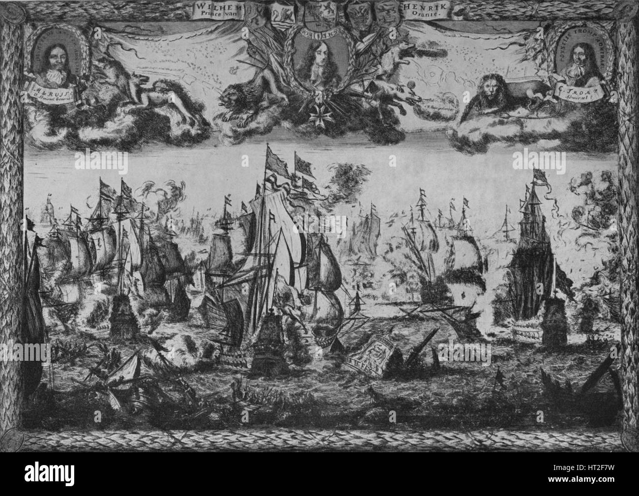 "Schlacht der Texel", c1675. Künstler: Romeyn de Hooghe. Stockfoto