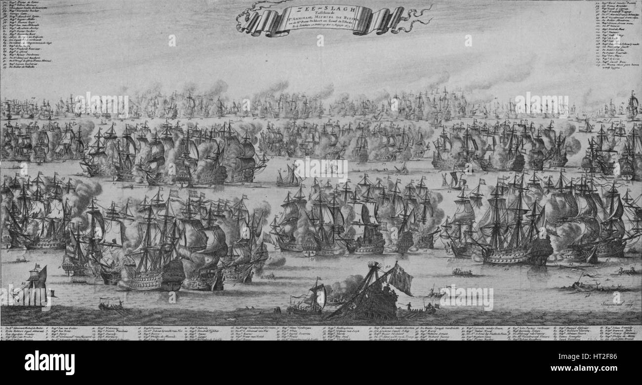 "Die Schlacht der Texel", c1700. Künstler: Bastiaen Stopendael. Stockfoto