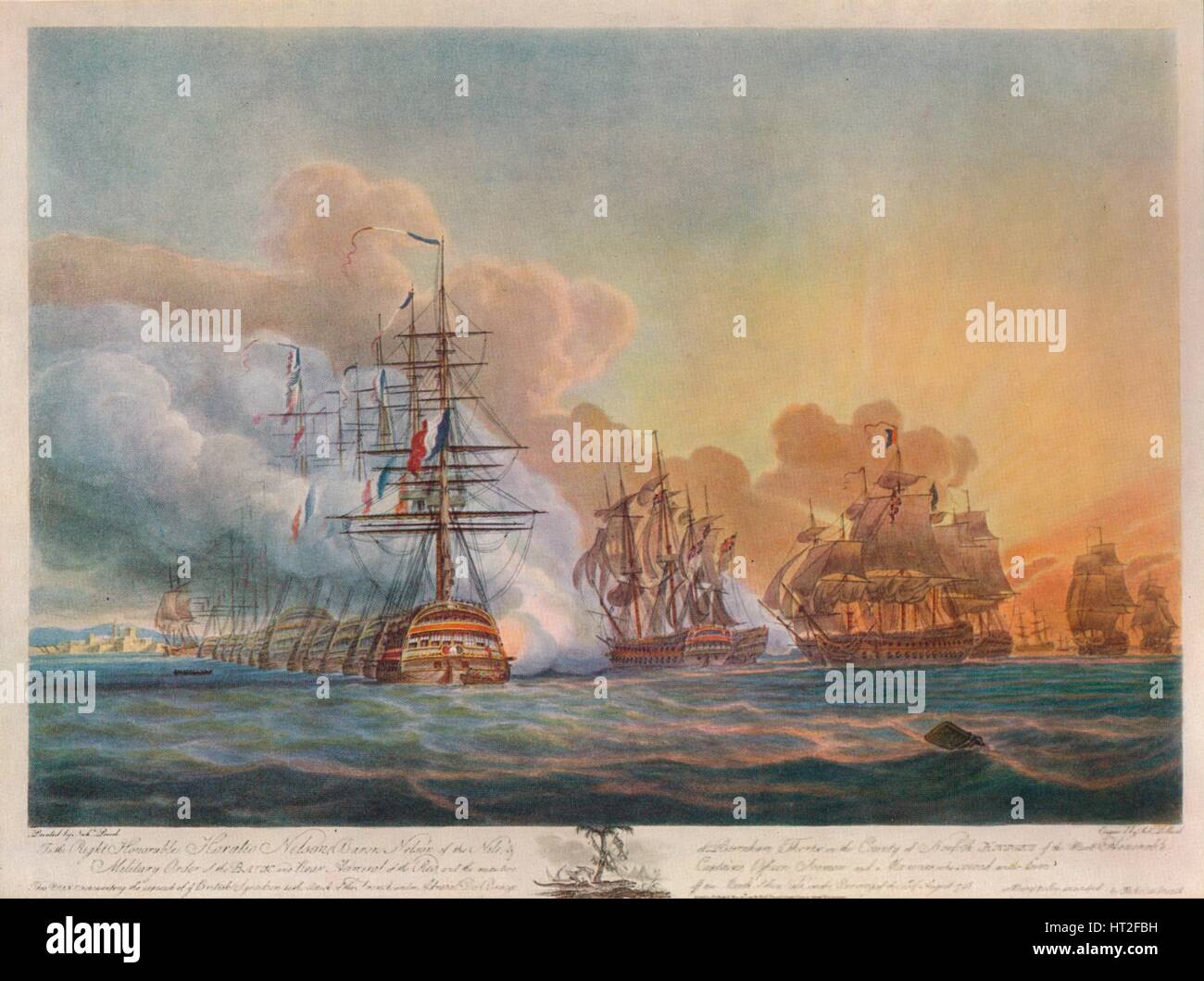 "Battle of the Nile", c1799. Künstler: Nicholas Pocock. Stockfoto