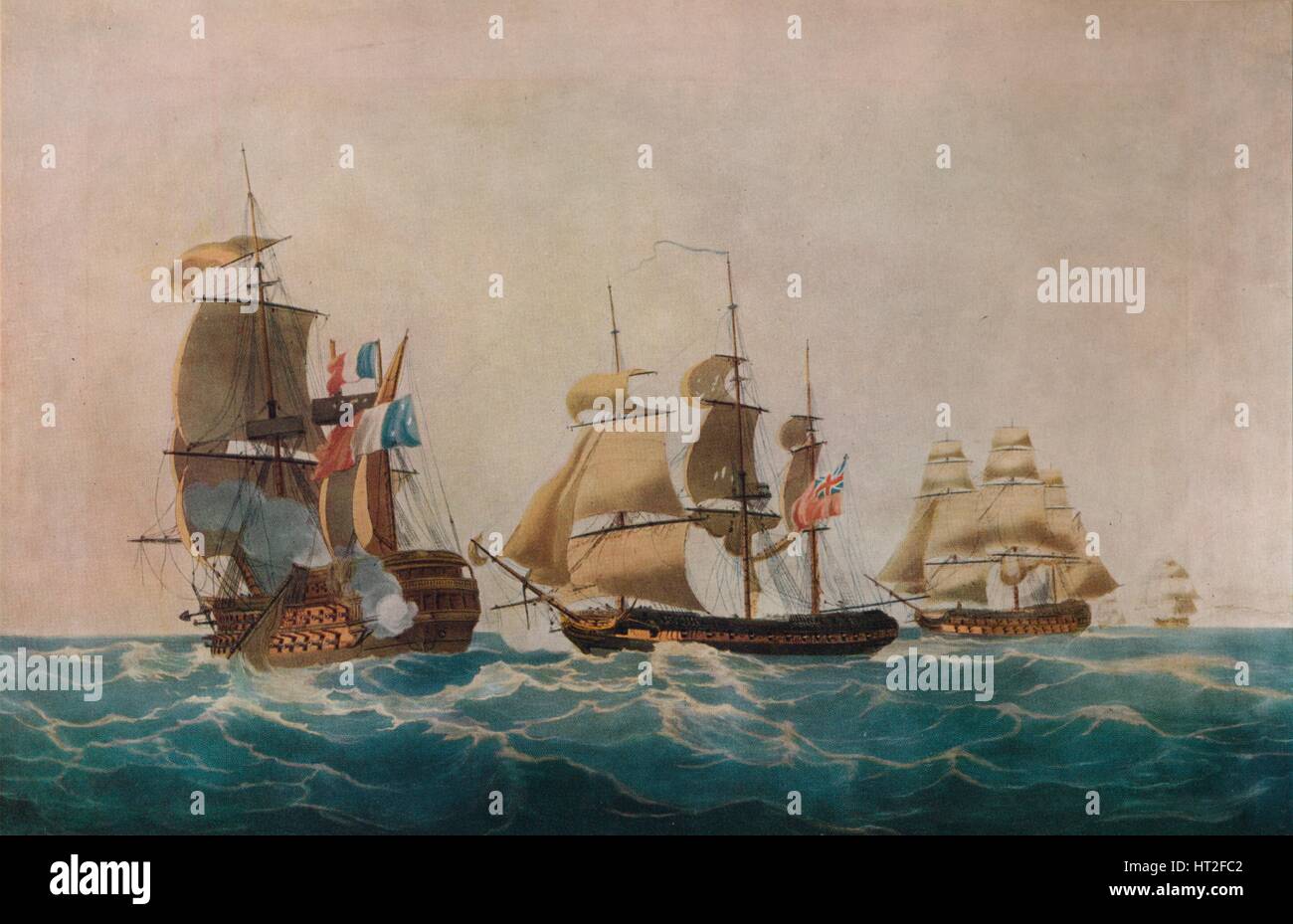 'Capture von Guillaume Tell', c1805. Künstler: Nicholas Pocock. Stockfoto