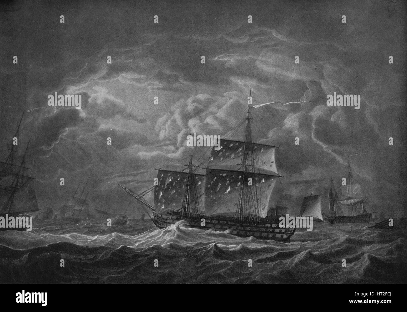 "Nach der Schlacht von Trafalgar", c1806. Künstler: Robert Dodd. Stockfoto