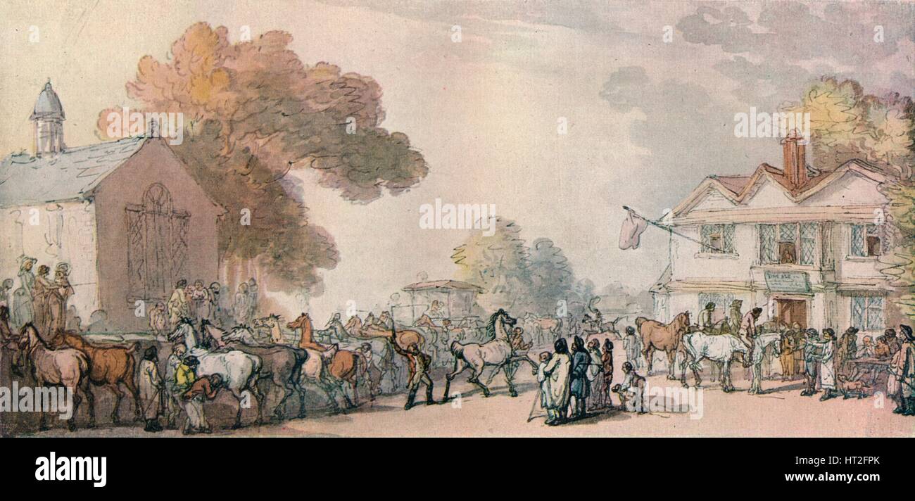 "Eine Pferdemesse in Southampton", c1820, (1918). Künstler: Thomas Rowlandson. Stockfoto