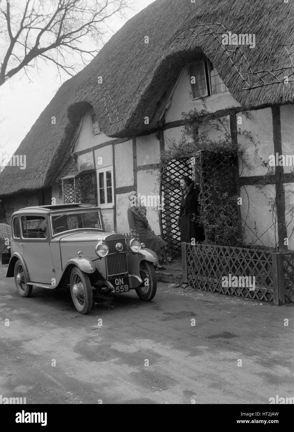 Fahrversuch einen Triumph Scorpion, Horley, Surrey, 1931. Künstler: Bill Brunell. Stockfoto