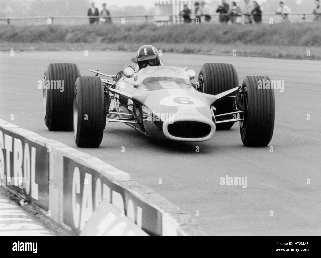 1967 Lotus 49, Graham Hill, britischer Grand Prix Künstler: unbekannt. Stockfoto