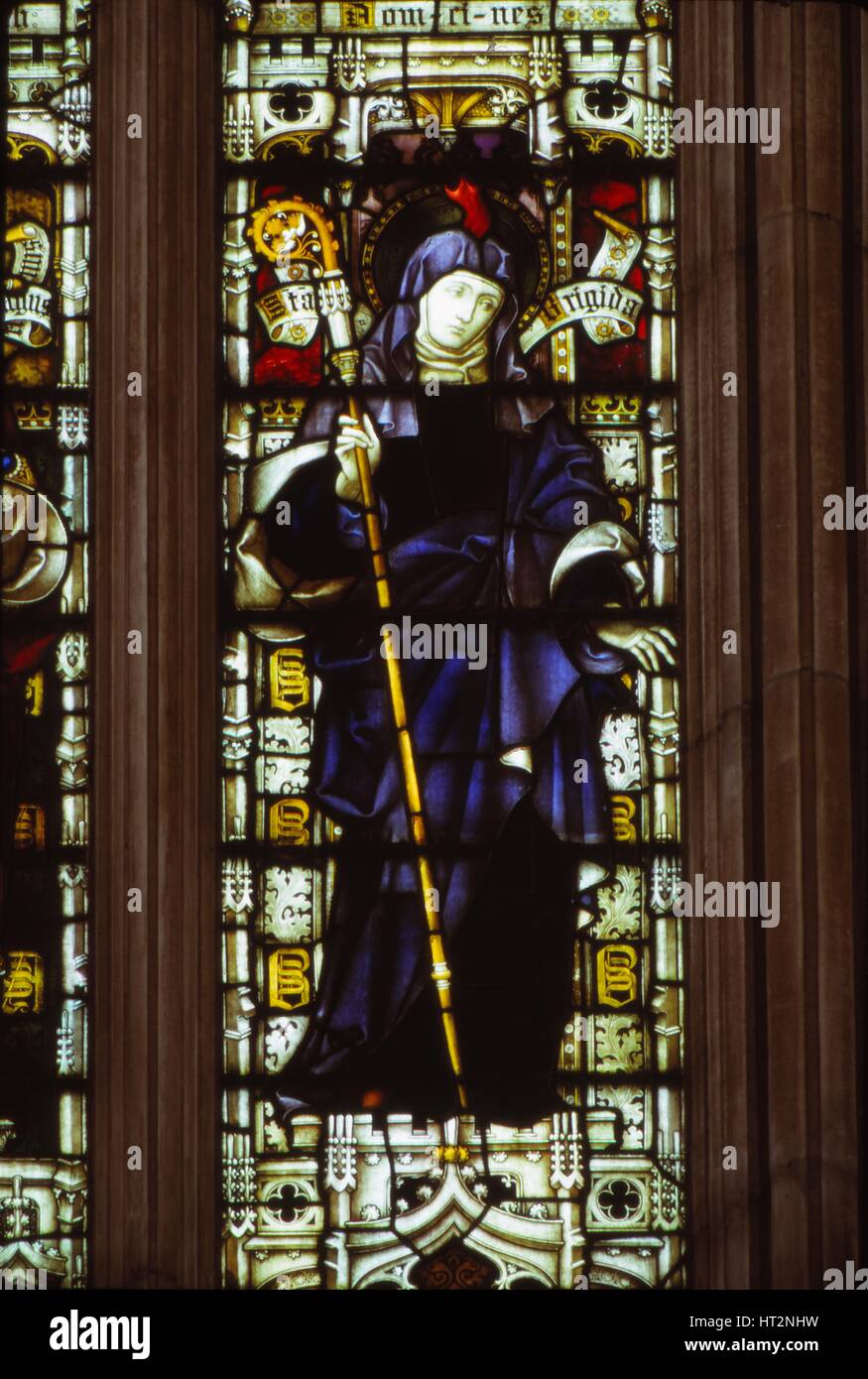 St. Brigid in West-Fenster von Hereford Kathedrale, des 20. Jahrhunderts. Künstler: CM Dixon. Stockfoto