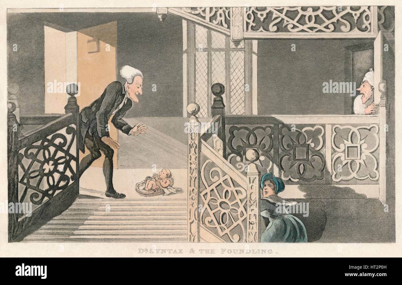 "Dr Syntax & das Findelkind", 1820. Künstler: Thomas Rowlandson. Stockfoto