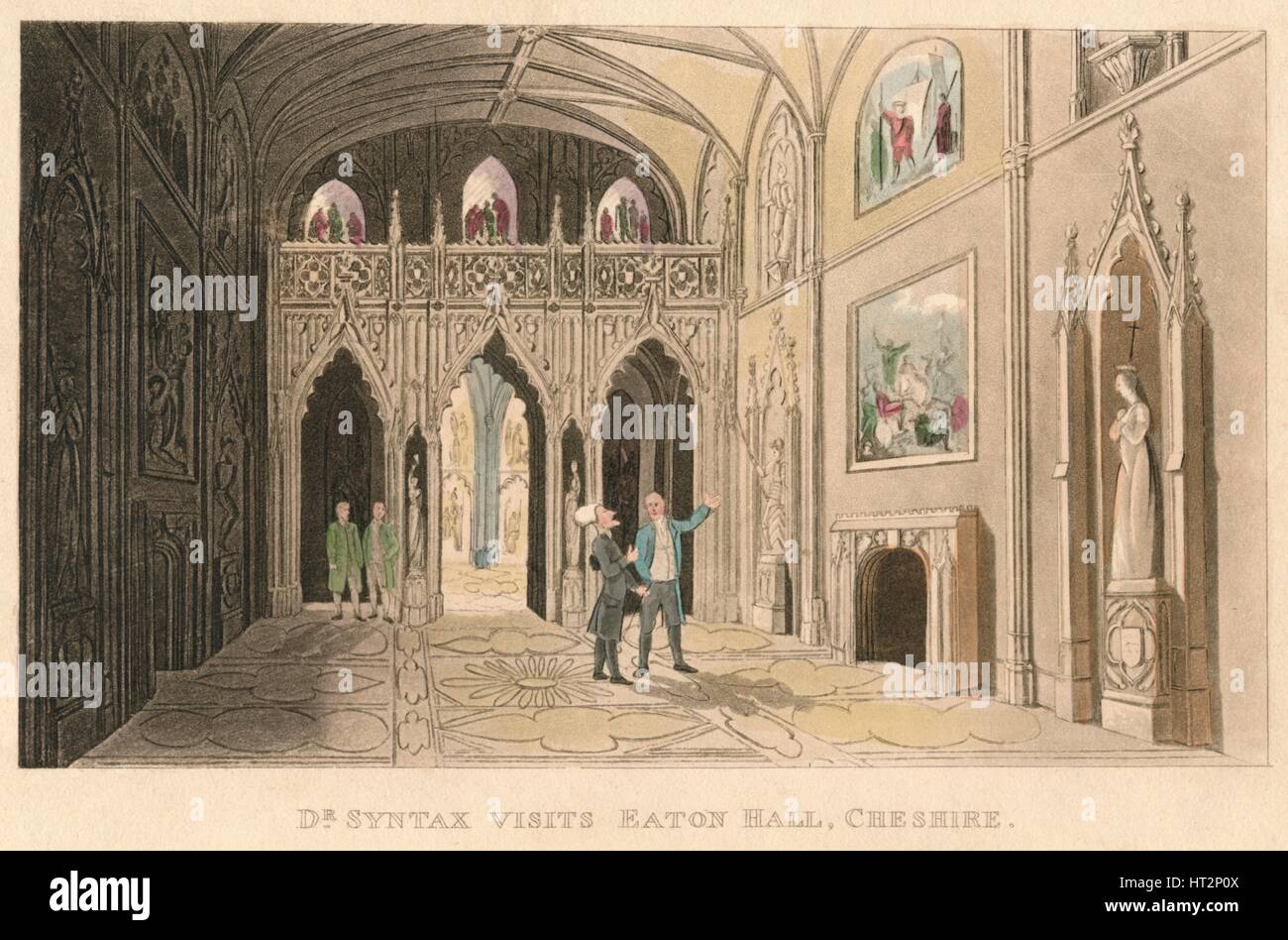 "Dr Syntax Besuche Eaton Hall, Cheshire", 1820. Künstler: Thomas Rowlandson. Stockfoto