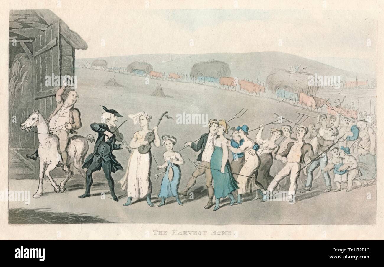 "Die Ernte zu Hause", 1820. Künstler: Thomas Rowlandson. Stockfoto
