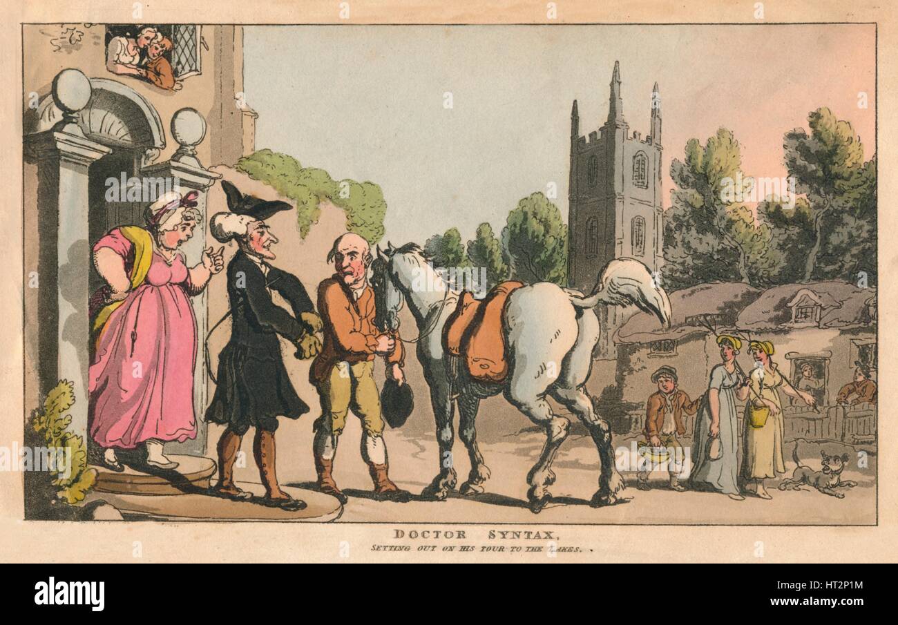 "Doktor Syntax, auf seiner Tour zu den Seen", 1820. Künstler: Thomas Rowlandson. Stockfoto