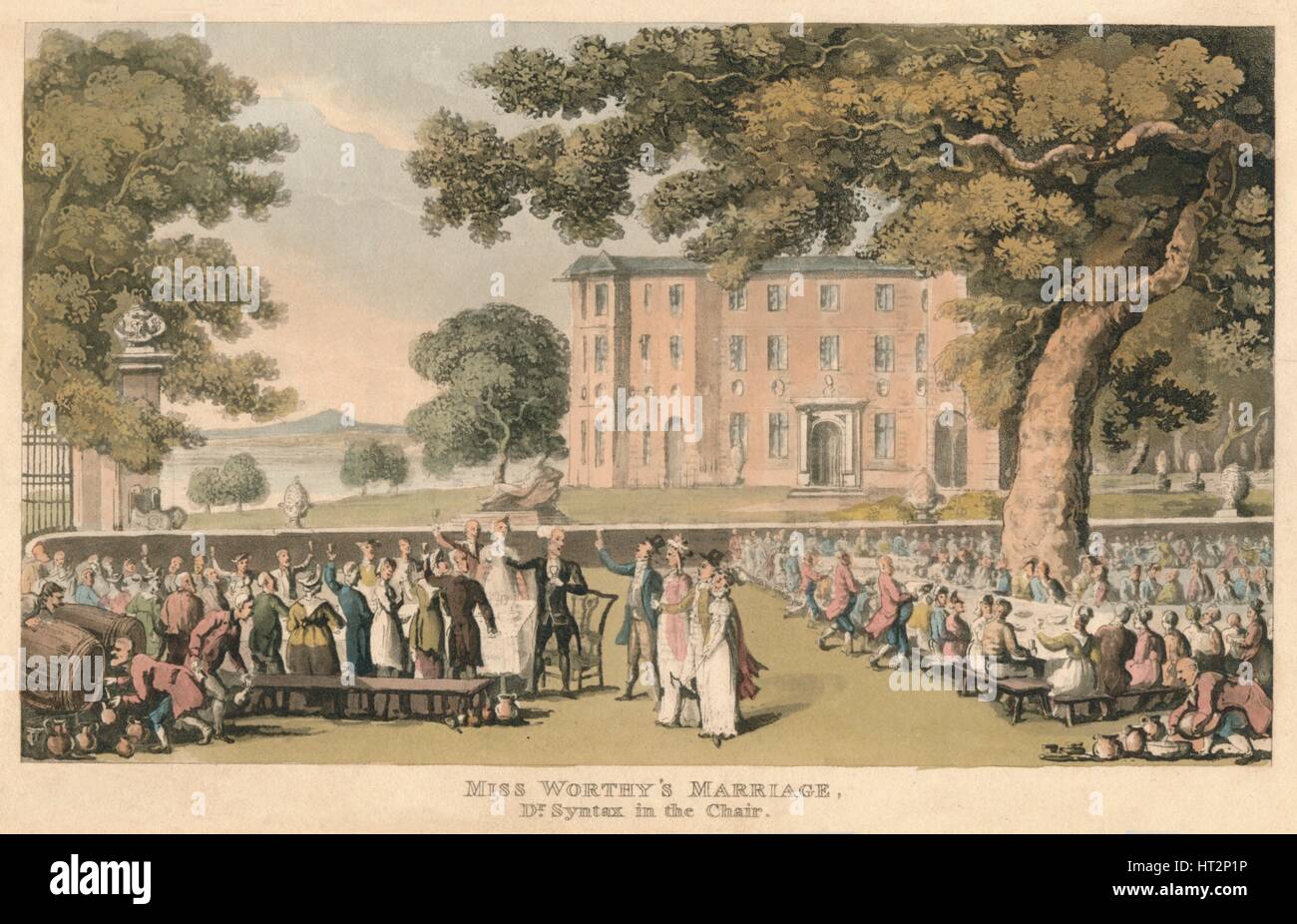 "Fräulein würdig Ehe, Dr. Syntax auf dem Stuhl', 1820. Künstler: Thomas Rowlandson. Stockfoto