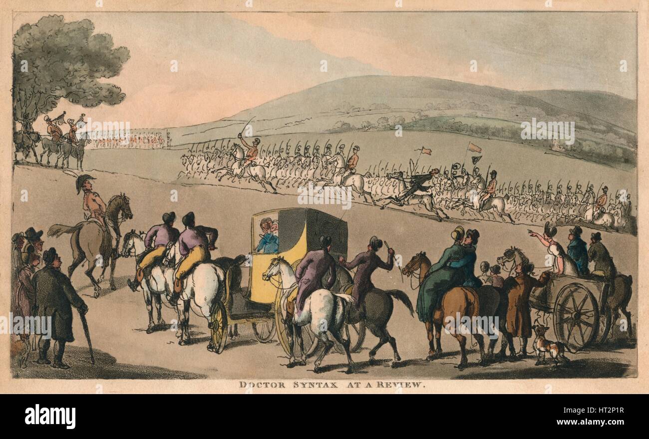 "Doktor Syntax eine Überprüfung", 1820. Künstler: Thomas Rowlandson. Stockfoto