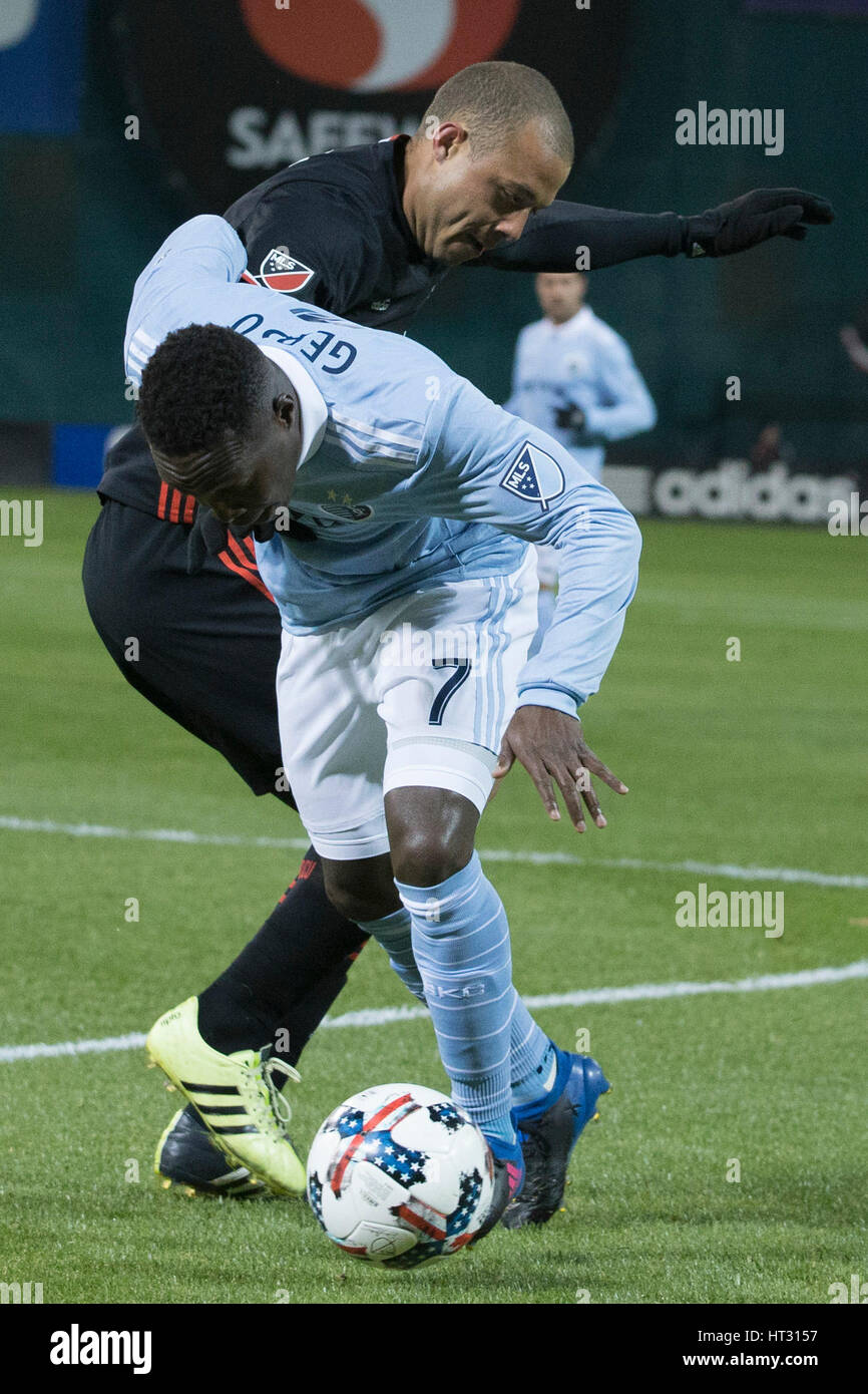 Sporting Kansas City nach vorne Gerso Fernades (7) im RFK Stadium in Washington, D.C. auf Samstag, 4. März 2017. Stockfoto