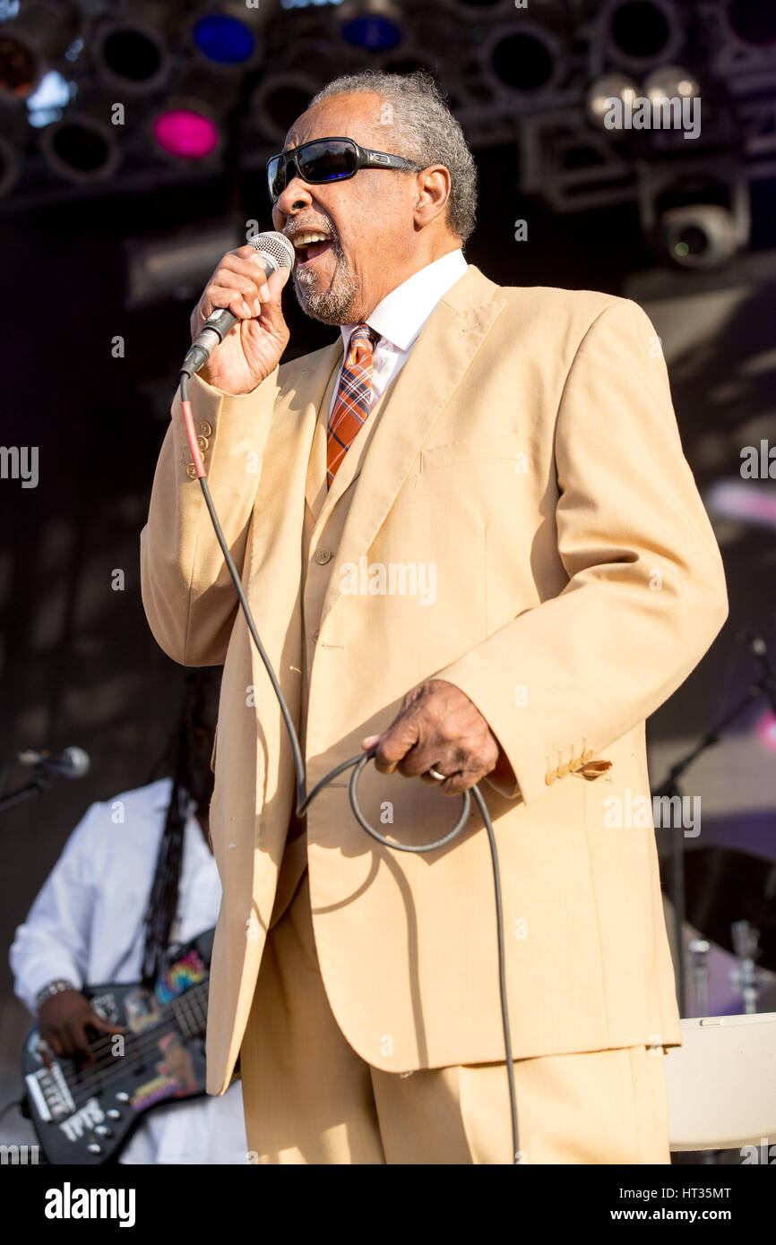 Okeechobee, Florida, USA. 5. März 2017. BEN MOORE von den Blind Boys of Alabama am Okeechobee Musik Festival in Okeechobee, Florida Credit: Daniel DeSlover/ZUMA Draht/Alamy Live-Nachrichten Stockfoto